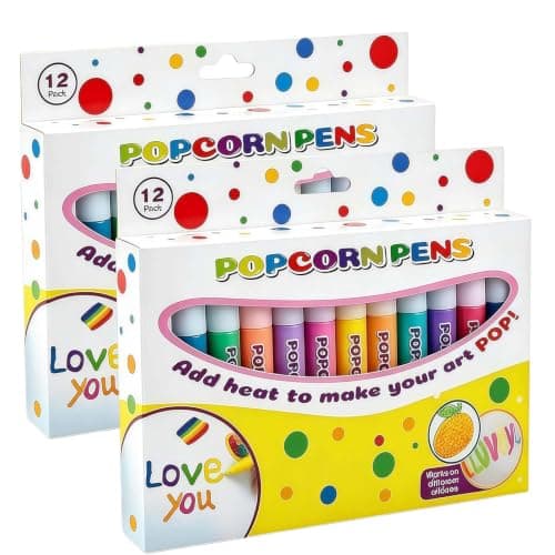 Popcorn Penne Puffy, Magisk 3D Kunst Relief Tegne Markersæt 12-pack*2