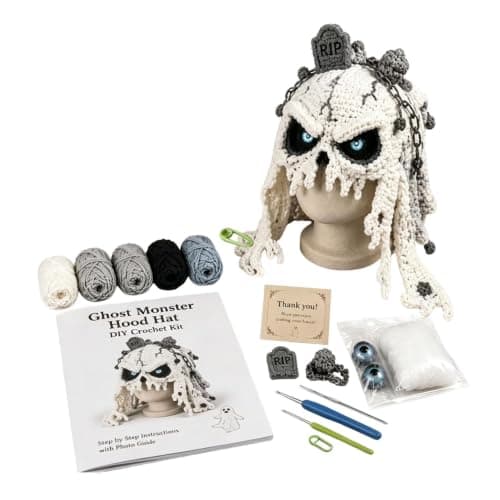 Halloween Hat DIY Hæklesæt, Fantasy Hætte Hat DIY Hæklesæt, Spøgelse Ghost