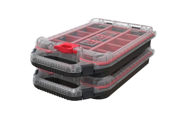 Keter Stack N' Roll 2-pakning Halv Organizer Oppbevaringsboks Half Organizer Black/Red