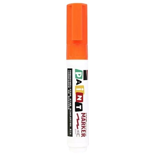 12 farver fladspids malingsmarkør, vandtæt hurtigtørrende touch-up markør Orange