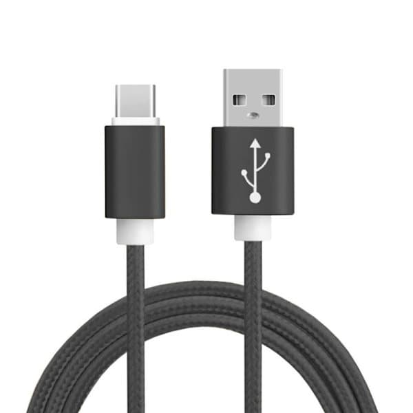 2m snabbladdning Quick charge USB-C flätad laddare Typ-C Guld gold
