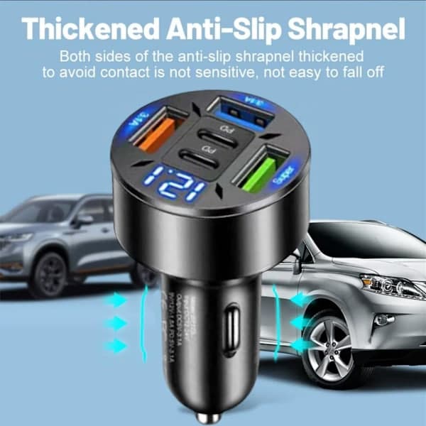 4 USB-porte Superhurtig QC3.0+PD Bilopladeradapter til iPhone Android UK