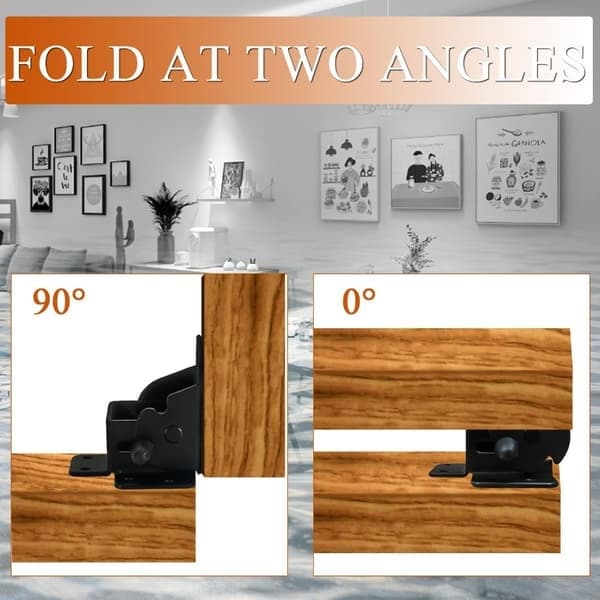 Självlåsande fällbart gångjärn, svart fäste för fällbart bordsben, 2 st 2PCS 2PCS
