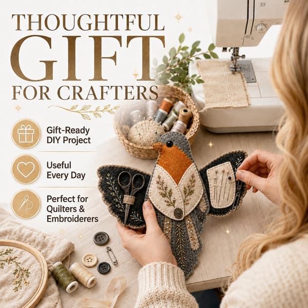 Fugleformet filt sy-organizer DIY-sæt, 3D patchwork fuglekasse (A4pc) A4pc