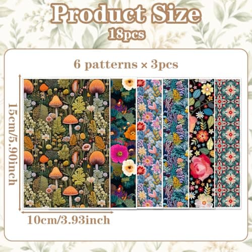 Lertransferpapper, 18 ark mörka skogsvildblomstrande transferark 18Pcs Dark Forest Wildflower