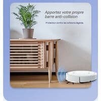 Robotdammsugare och moppar med vibrerande mopp för moppande robotdammsugare - Starkt sug 1800Pa, Vit