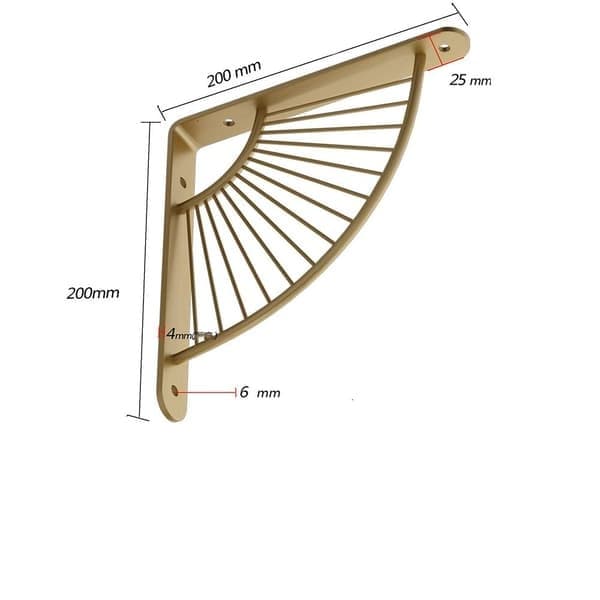 2 st metallhyllkonsoler solfjäderformad konsol, guld, storlek 20 cm gold 20cm