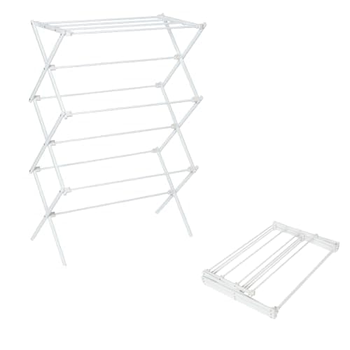 Honey-Can-Do 6-lags sammenleggbart tørkestativ, 76 cm, ingen montering, grå 30" W White