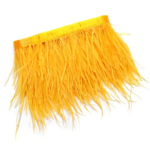 Gyllengul strutsfjäderkantband, 10 cm, 2,2 meter Golden Yellow