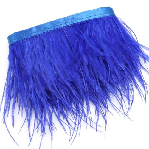 Kungsblå strutsfjäderband, 4 tum, 2,2 yards Royal Blue