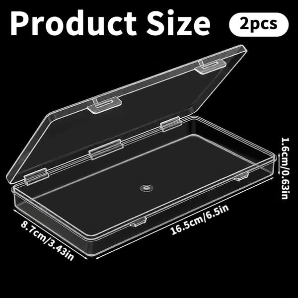 Thinp Mini Plastik Opbevaringsbeholdere Boks, 2 Pakker 6.5 X 3.43 X 0.6 Tommer