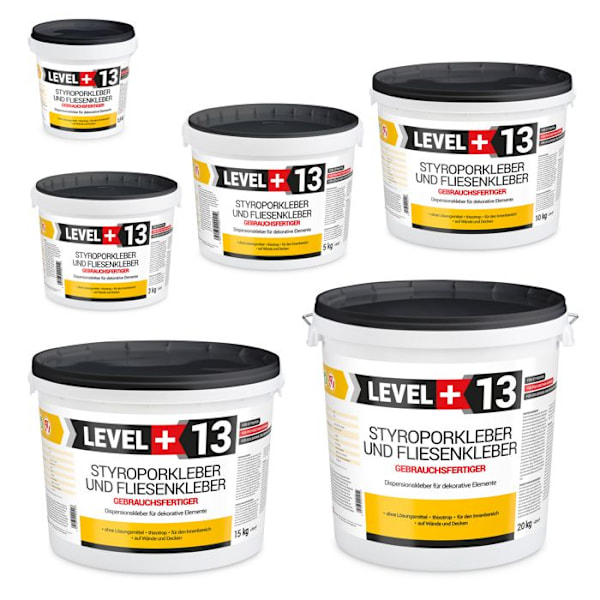 SET expanderad polystyren lim dispersion lim dekor takplattor RM13 - 10KG + plast tandad spatel