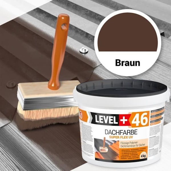 Takfärg elastiskt vattentätande membran LEVEL - RM46 BRUN - 4KG kastanj