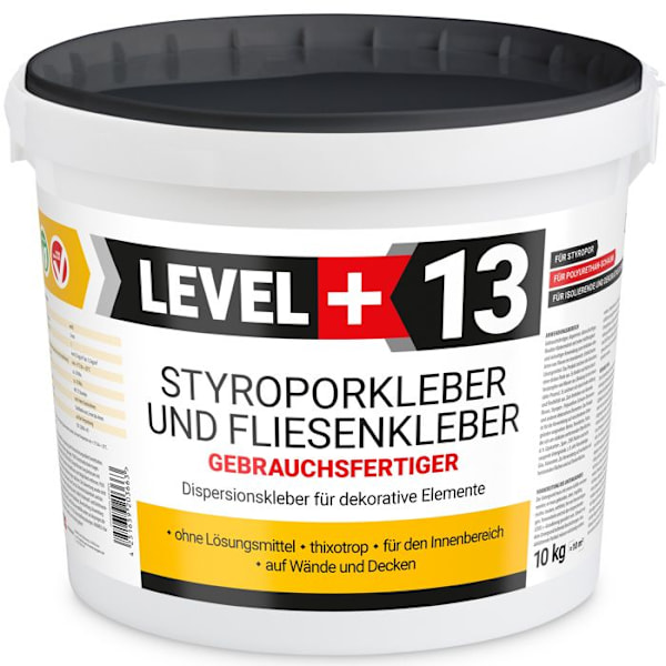 SET expanderad polystyren lim dispersion lim dekor takplattor RM13 - 10KG + plast tandad spatel