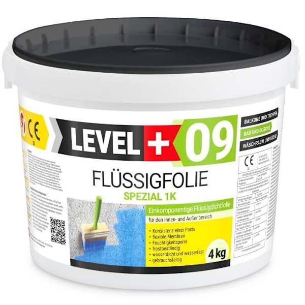 Tätningsmembran - LEVEL - RM09 - 1K - Vattentålig - För badrum och utomhus - 16KG blå