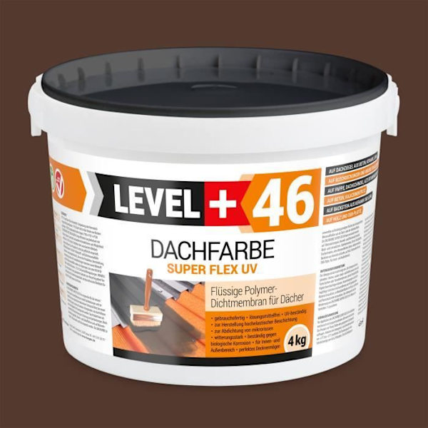 Takfärg elastiskt vattentätande membran LEVEL - RM46 BRUN - 4KG kastanj