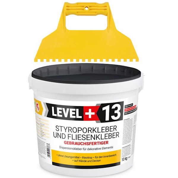 SET expanderad polystyren lim dispersion lim dekor takplattor RM13 - 10KG + plast tandad spatel