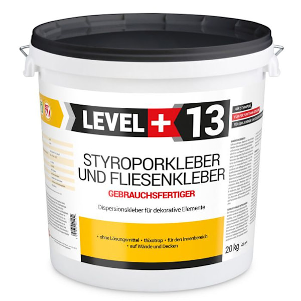 SET expanderad polystyren lim dispersion lim dekor takplattor RM13 - 20KG + triangulär tandad spatel