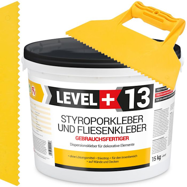 SET expanderad polystyren lim dispersion lim dekor takplattor RM13 - 15KG + triangulär tandad spatel