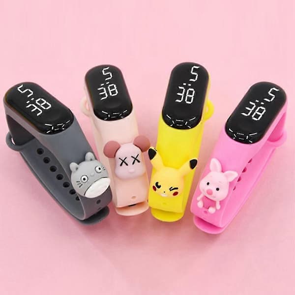 Barnklockor LED Digital Armbandsur Barn Sportklocka Gul