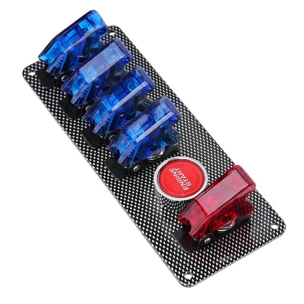 6 i 1 Racing Bil Auto Tändningslås Panel Motor Startknapp Kontroll Kit 12V
