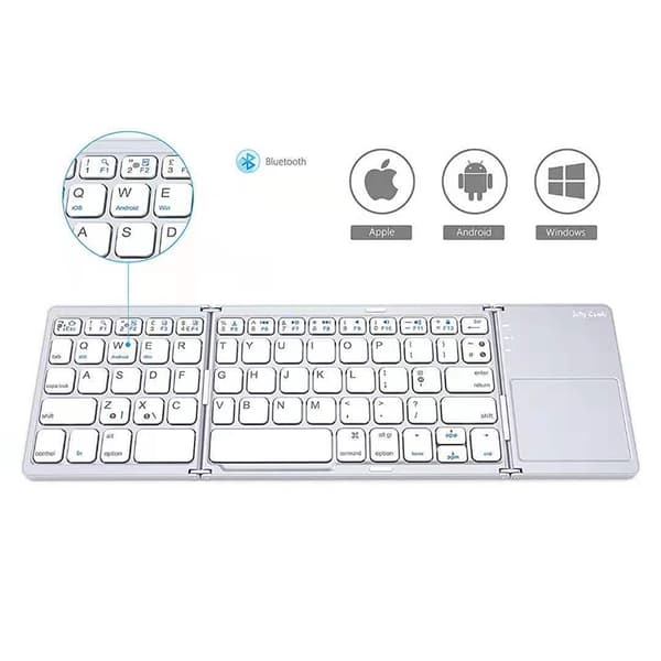 Vikbart Bluetooth-tangentbord Silver Sølv