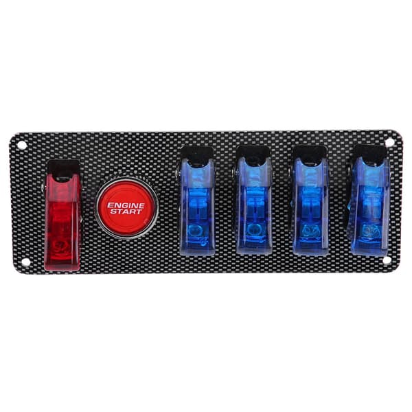 6 i 1 Racing Bil Auto Tändningslås Panel Motor Startknapp Kontroll Kit 12V