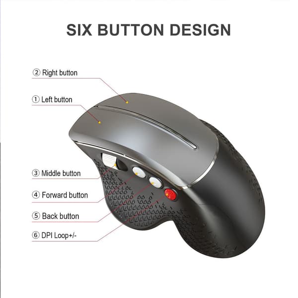 Trådlös Bluetooth-mus, ergonomisk design, tyst, bärbar