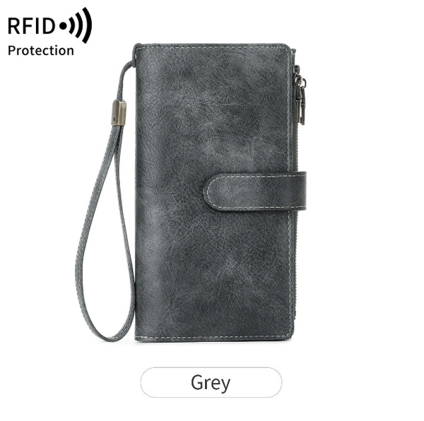 RFID-skyddad Damplånbok i Läderimitation - Svart Grå Grå