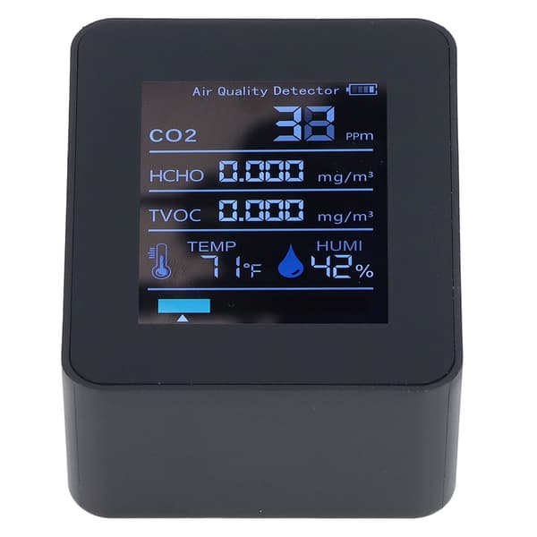 5-i-1 Luftkvalitetsdetektor 60 Dagars Datalagring Lång Uthållighet LED Digital Display USB-Laddning CO2-Detektor