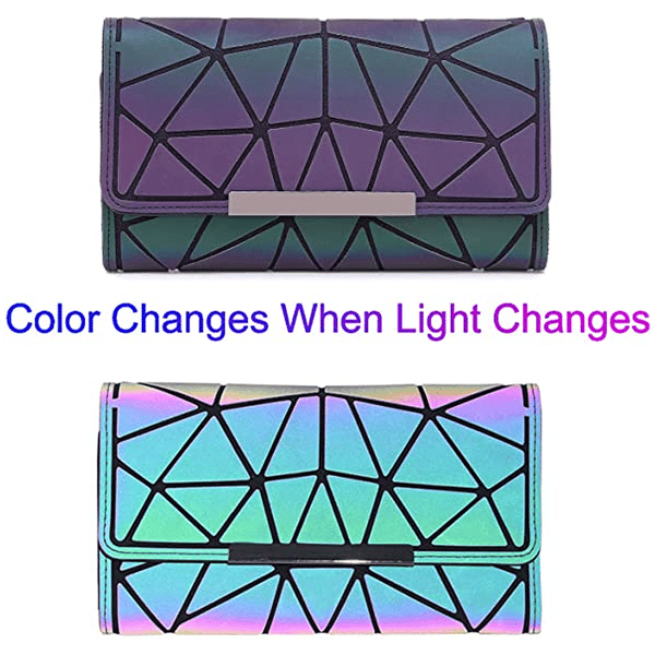 Geometrisk Lång Plånbok Mode Luminous Trifold Lattice, ZQKLA