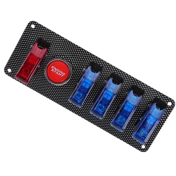 6 i 1 Racing Bil Auto Tändningslås Panel Motor Startknapp Kontroll Kit 12V