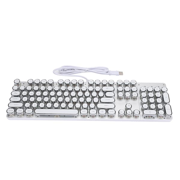 Vit Retro Rund Hatt 900-5 Mekaniskt Tangentbord Datorkomponenter