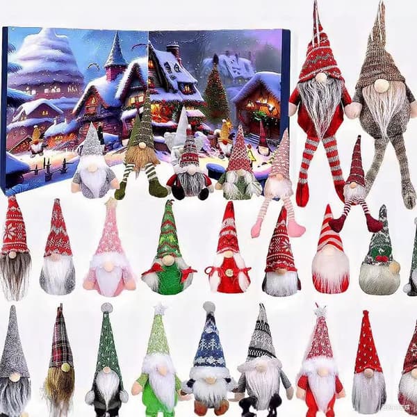 2025 Jul Tomte Adventskalender: 24-dagars nedräkning med samlarobjekt Tomtedockor