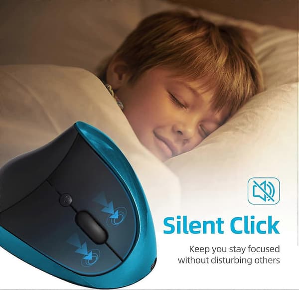 Trådlös 2.4G Ergonomisk Vertikal Mus Blå