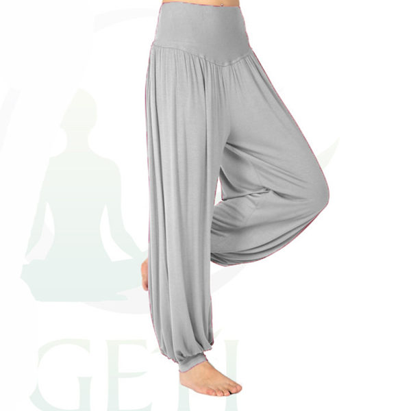 Dam Harlan Yoga Lös Lös Elastisk Hög midja Silver gray,3XL