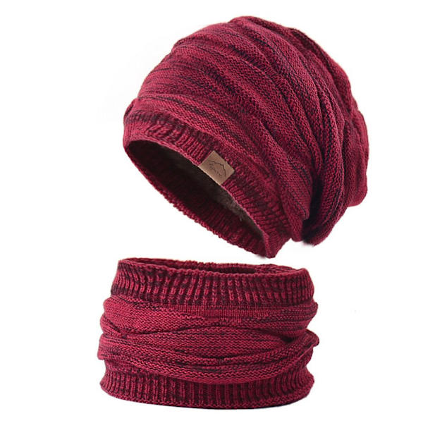 Mössor Scarf Set Häck Kepsar VINRÖD wine red