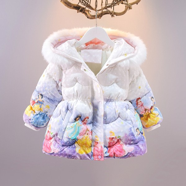 Vinterkläder för tjejer Aisha Disney Princess Vadderad jacka i bomull pink 100cm