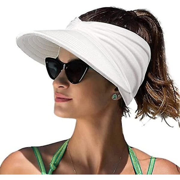 Solskyddad strandhatt med UV-skydd Solhatt med bred brätte White