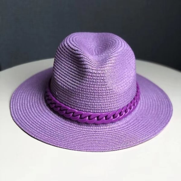 Tie Dye Jazz Hat Sun Hat Sea Beach Hat Jazz Top Panama Hat Purple