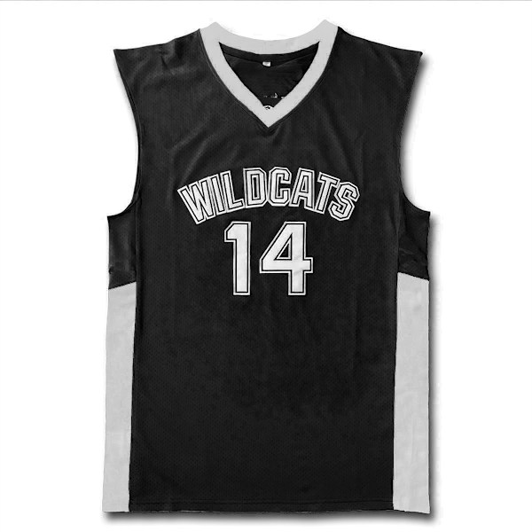 14 Zac Efron Troy Bolton East Wildcats Vintage baskettröja black 2XL
