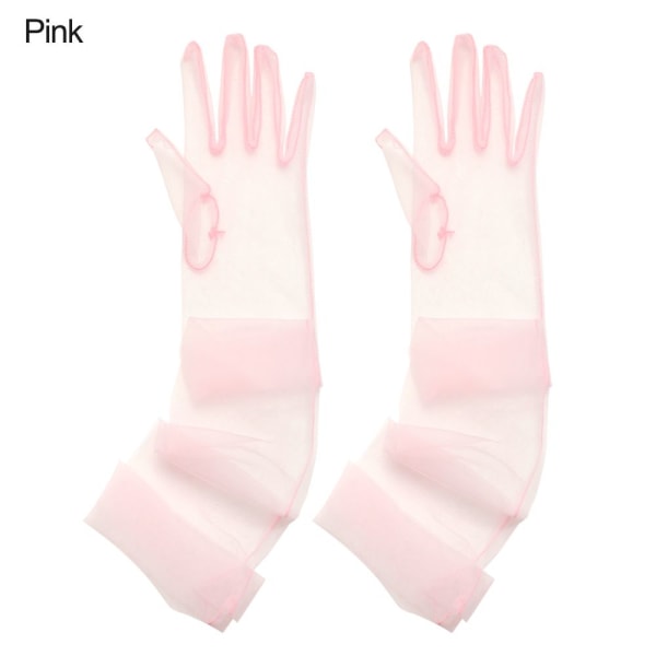1 par Tyllhandskar Bröllopsbröllopshandskar ROSA Pink