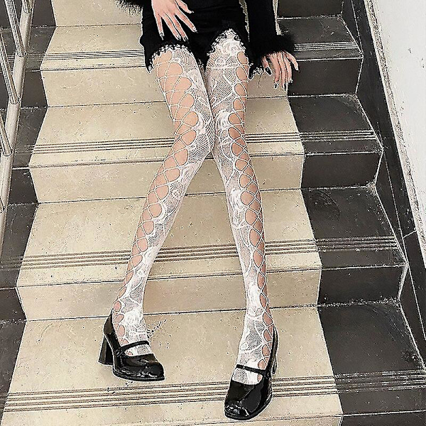 Nya Sexiga Transparent Strumpbyxor Hög Stretch Röda Nätstrumpor style 19