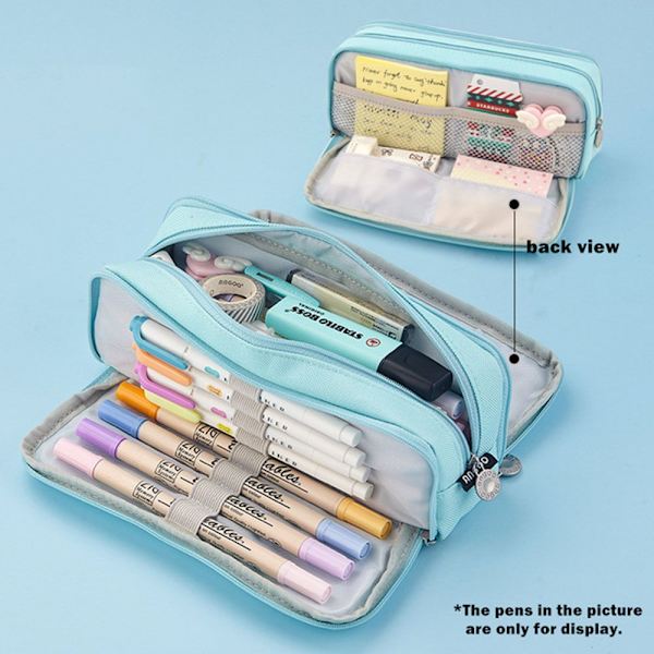 Dubbelsidig pennpåse Case Special Macaron Color Light Blue
