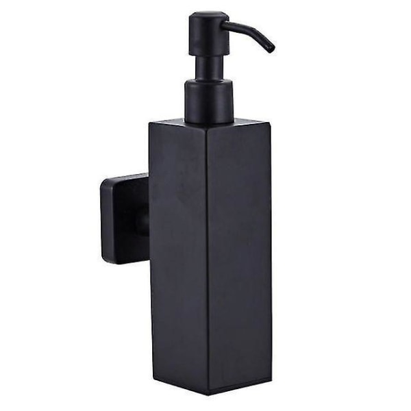 200 ml väggmonterad duschflaska pump rostfritt stål schampo dispenser svart (fyrkantig väggmonterad)