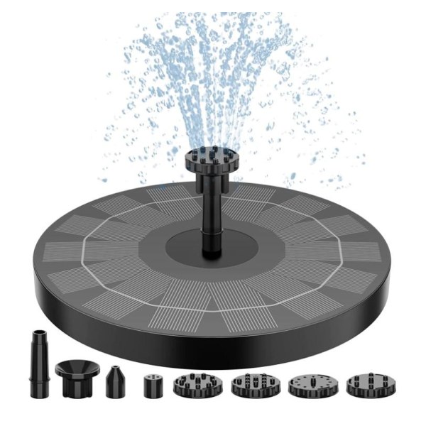 Solfontän Solcellsdriven Fontän vattenfontän / Vattenpump black