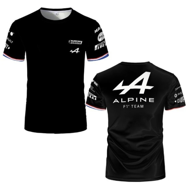 F1 Alpine T-shirt Formel 1 Alonso Racing Racing 3D T-shirt black S