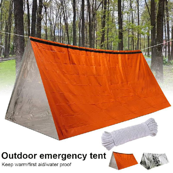 Utomhus bärbar PE Emergency Survival Tent Sovsäck orange