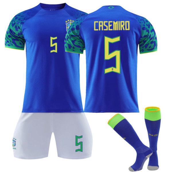22 Brasilien tröja bort NR. 5 Casemiro tröja set #24