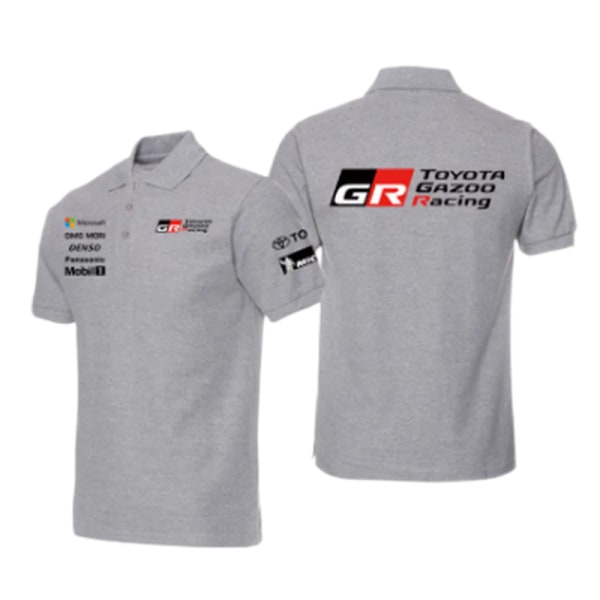 Ny T-shirt Toyota teamuniform GR racingslagströja halvärm teamuniform racingdräkt gray XS